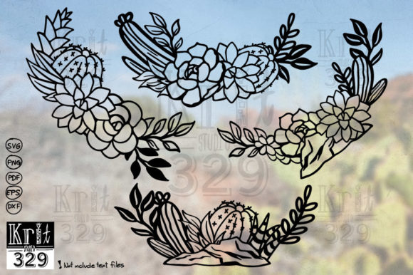 Download Floral Cactus Border SVG Decal - Svg decal Collection