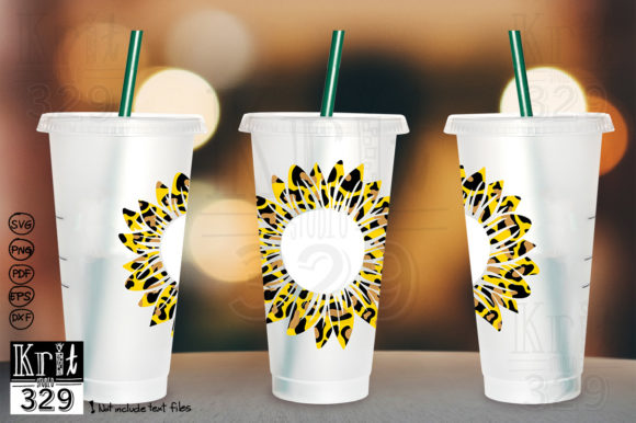 Download Sunflower Cheetah Wreath Svg Decal  Cup - Svg decal Collection